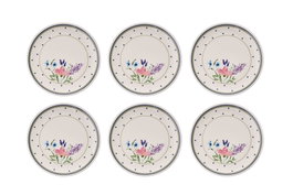 Hermia Point Heaven - Juego de 6 Platos de Postre Navideños de Porcelana 19.3x19.3x2 cm